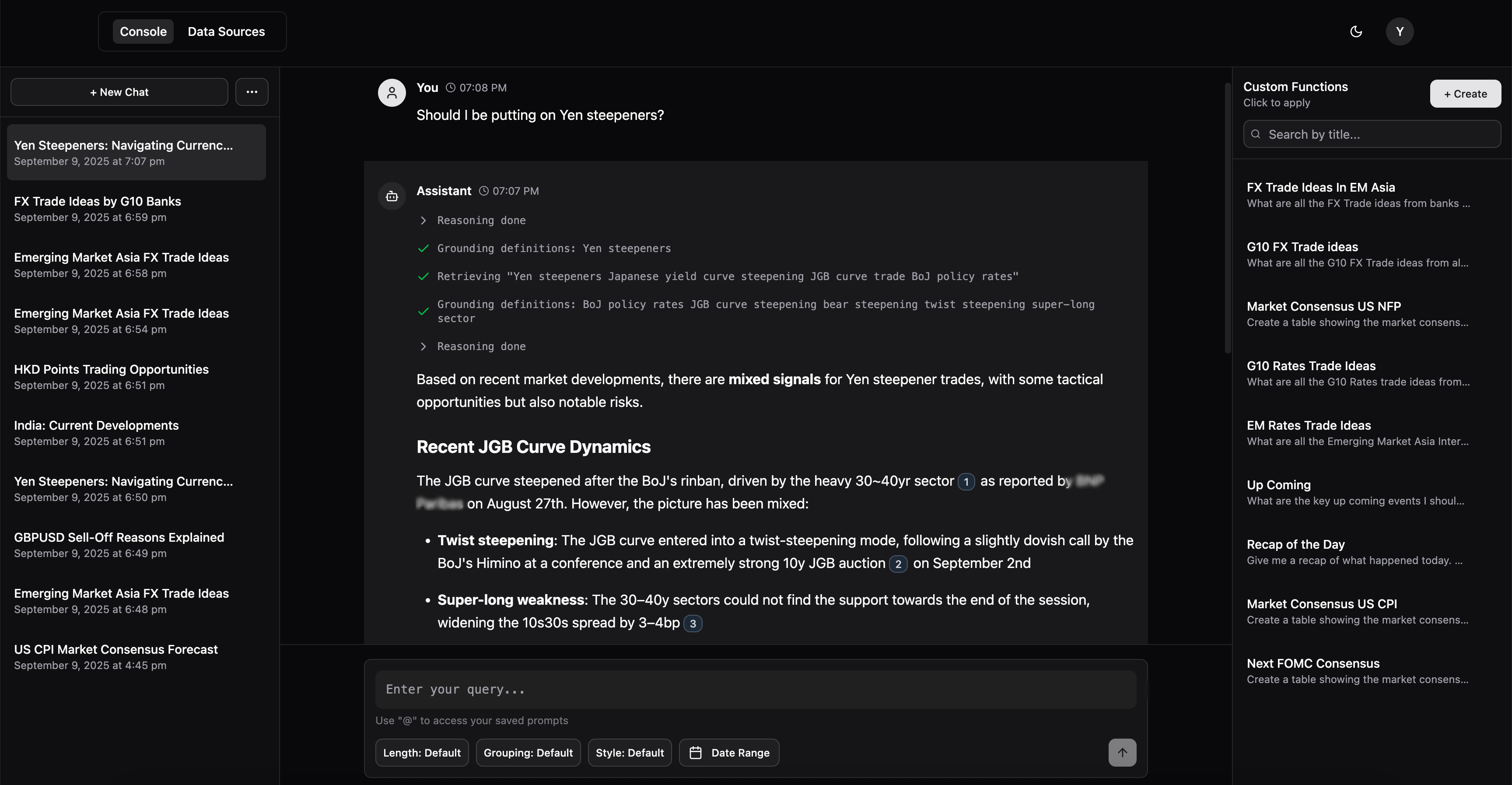 Go into depth on a trade idea or any other topic